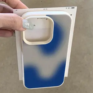 Creative Blue Wave Pattern Phone Case for iPhone 11 12 13 14 15 16 Pro Max Series, Soft Protective Cover, Gift for Girlfriend Boyfriend Friend