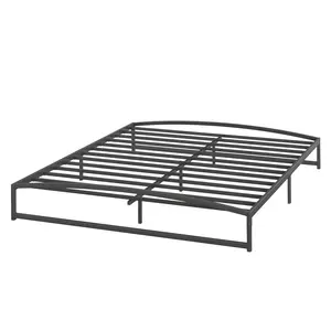 【GARVEE】Low Profile Platform Bed Frame Queen Size, 10 Inch Metal Bed Frame with Arched Design, Heavy Duty Mattress Foundation, Noise Free, No Box Spring Needed, Black