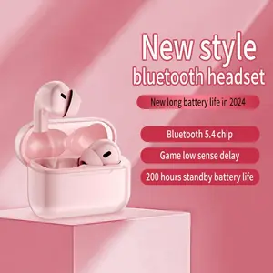 MOKATA Pink wireless earphones with a high level of design and performance, Bluetooth 5.4, instant connection, no interruptions, low latency for gaming, 200 hours standby, essential for everyday outings, sports accessory, AirPods 4