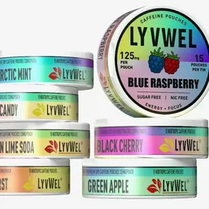 3 & 5 Cans 125mg Zero Sugar Caffeine Pouches - Extreme Energy & Focus, New Sport Energy Beverage, Sugar-Free, Gluten-Free, Natural Drink, Blue Raspberry Flavor Low-Calorie