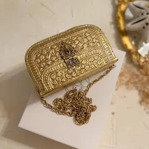Handmade Gold Plated Brass Clutch: Vintage Style Handbag