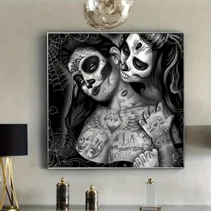 Black And White Sexy Woman Tattoo Art Oil Painting Canvas Painting - Modern Art Style - For Living Room, Dining Room, Bedroom, Bar Wall Decoration - Perfect Gift for Art Lovers Poster Photo Ornaments Artistic