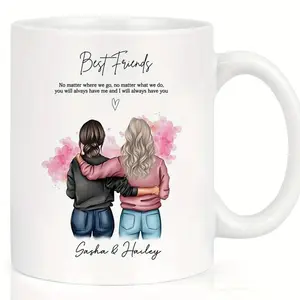 Personalized Friend Gift Coffee Mug, Customized Gift for Her Best Friend, Friendship Mug Gift for Friend Best Friend Gift, Forever Best Friend, Friend Birthday, Ceramic Tea Cup 0