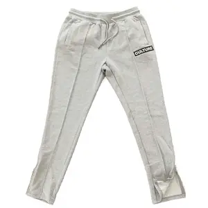Pleated Block Culture Slim Fit Unisex Joggers (zipper)