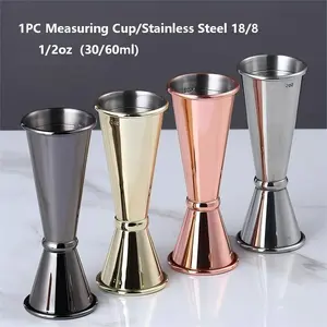 Stainless Steel 304 Dual-Head Cocktail Measuring Cup, Precision Scale Bar Tool, 1/2oz Capacity, Ideal for Bartenders