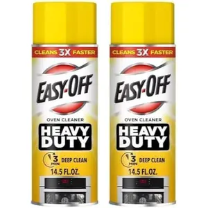 Easy Off, Effective Cleaning Solution\, Heavy Duty Oven Cleaner, Destroys Tough Burnt on Food and Grease, Lemon Scent, 14.5 oz Can Household