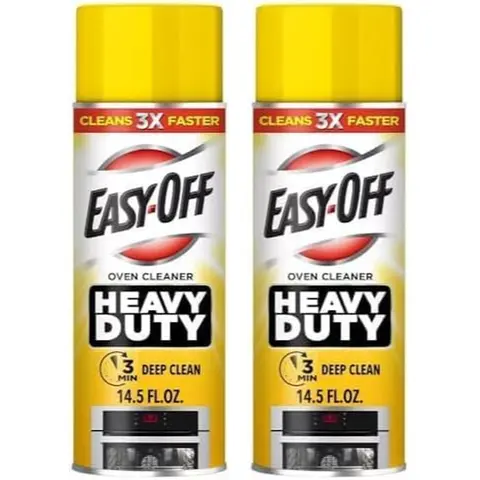 Easy-Off Heavy Duty Oven & Grill Spray-On Cleaner, 14.5 oz Spray Can, Fast Acting Deep Cleaning Solution for Tough Burnt-On Food & Grease, Lemon Scent, Safe for Stainless Steel Household Cleaner, Cleaning Products, Grease Dirt Remover, Outdoor Bbq Cleaner