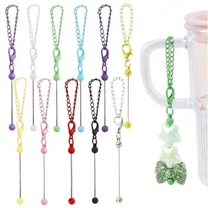 11 pieces of cup-shaped interlocking keychains, a variety of colors paired with bright DIY metal bead keychains, suitable for DIY handmade jewelry, applicable to cups, keys and backpack accessories. For DIY enthusiasts