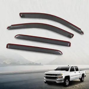 Fit For 14-19 Chevy Silverado/GMC Sierra Crew Cab Rain Guard Window Vent Visor