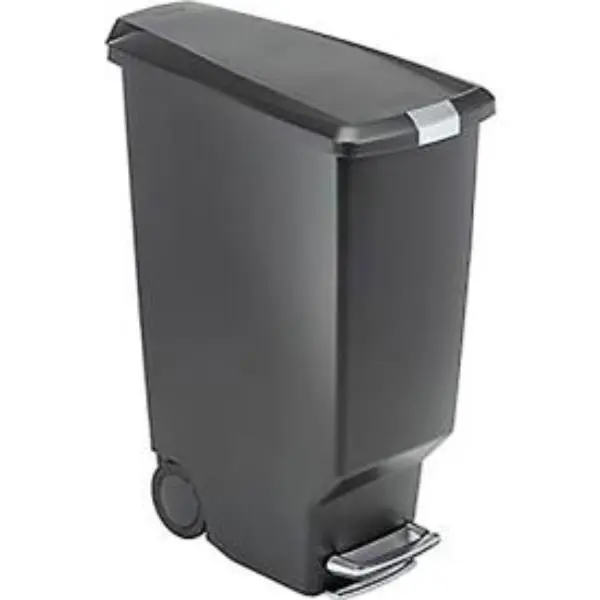 Simplehuman Slim Plastic Slide Step Can - 10.5 gal, Black (Model 261023BK)