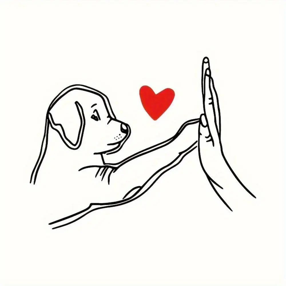 The favorite of dog lovers: Car stickers, Car Decals, Car Decorative Sticker - The design featuring a cute dog and a handshake pattern is an excellent gift for dog lovers. The durable stickers
