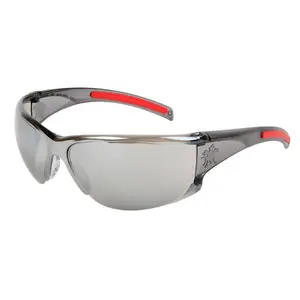 MCR Safety HK117 HK1 Series Gray Safety Glasses with Silver Mirror Lens Soft, Se