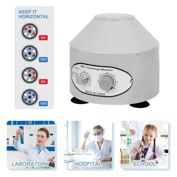 800-1 Desktop Electric Centrifuge - 4000Rpm Laboratory Equipment with Timer, Rotor Type for Hospital Science Experiments, Indoor Temp. 5-32℃, Do Not Operate Without Rotor, Do Not Touch While Moving