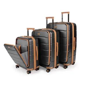 3 Piece Luggage Set Hardshell Expandable Front Opening Suitcase with Spinner Wheels and TSA Lock Lightweight PC Rolling Luggage 20/24/28in