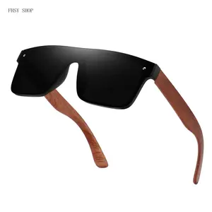Retro Futuristic Shield Sunglasses Men Fashion Oversized Wrap Around Shades UV Protection Designer Inspired Eyewear Stylish Wood Texture Arms for Vacation Festival Outdoor Streetwear Looks