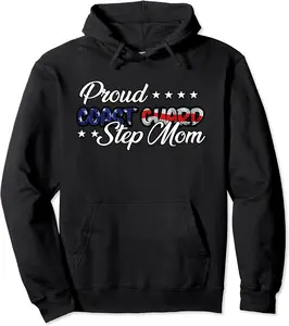 Bold Flag Proud USCG Coast Guard Step Mom Pullover Hoodie - Joelalbe Shop 65B091K3P22Y