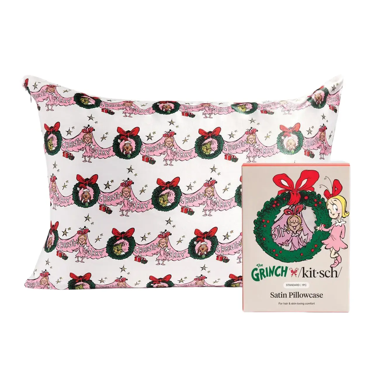 The Grinch x Kitsch Standard Satin Pillowcase - Cindy Lou Who The Grinch x Kitsch Standard Satin Pillowcase - Cindy Lou Who