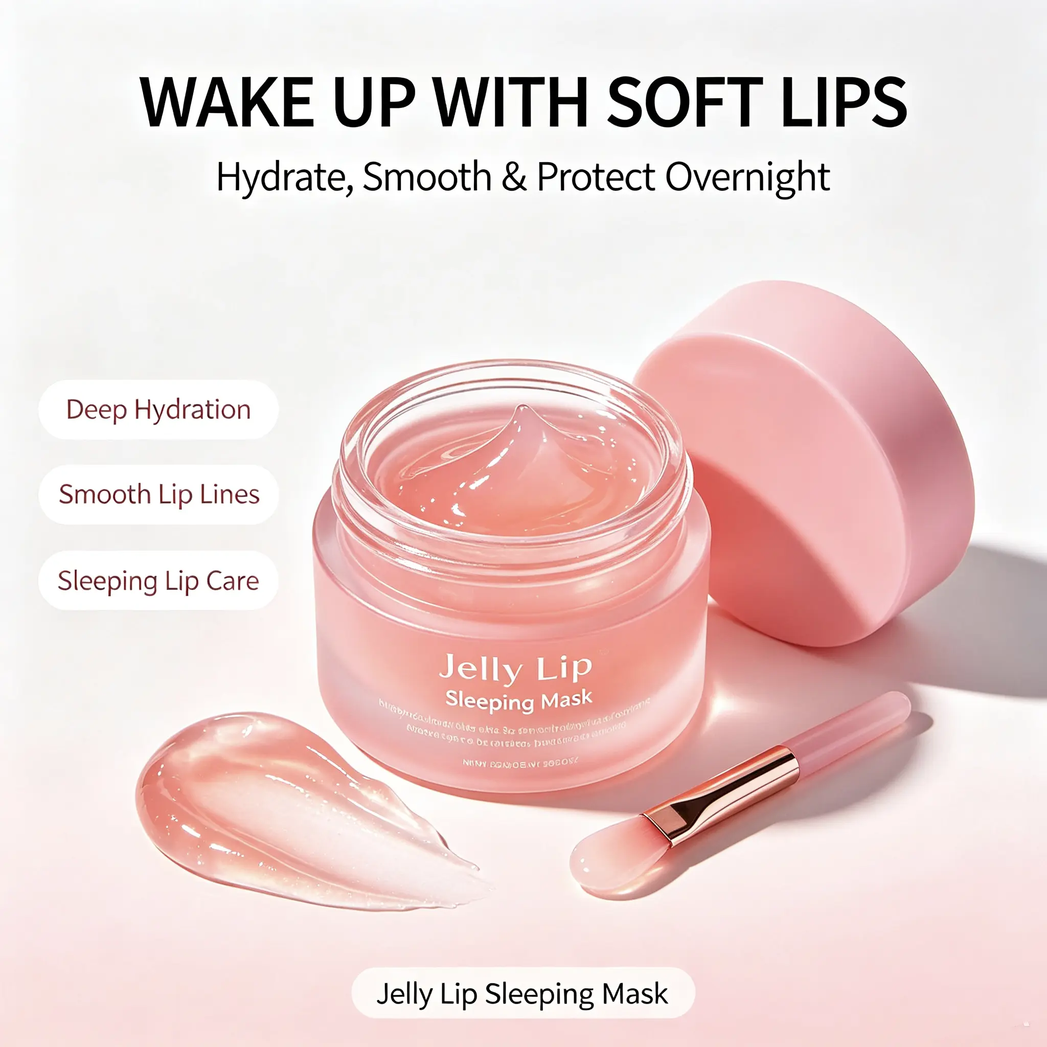 Overnight Lip Gel Moisturizer - Hydrating, Line-Reducing, Nourishing Peel-Off Mask Tape Replenisher for Smooth Lips