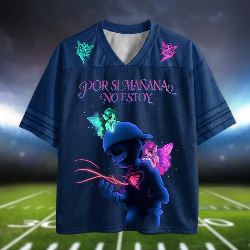 Omar Courtz Por Si Mañana No Estoy Jersey, Navy American Football Shirt, Ousi 2026 Tour Merch, Casual Sportswear, Concert Outfit