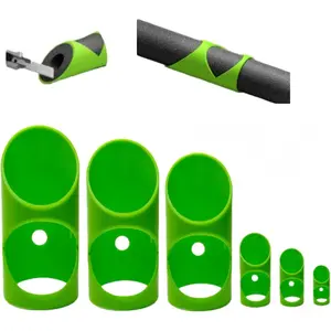 Hardware tools 6PCS Pipe Insulation Cutting Guide Set, Foam Pipe Cutter Tool for 15mm–53mm Pipe Insulation, Precision Insulation Cutting Fixture for HVAC Plumbing Home & Commercial Use (Green)