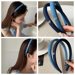 1pc All-Match Bow Cow Horn Headband Women'S 2024 New Easy Niche Premium Face Washing Headband
