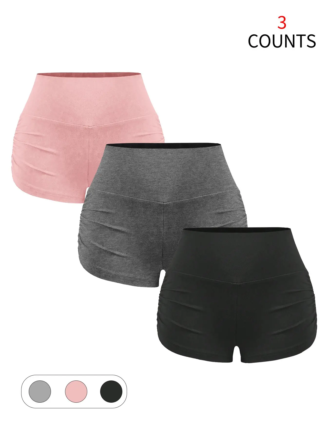 Women's Y2K Camo Leopard High Waist Shorts (3 Pack), Slim-Fitting Ruched Design, Breathable Stretch Fabric, Perfect for Gym Yoga Camping, Fitness Yoga Shorts, Activewear Shorts