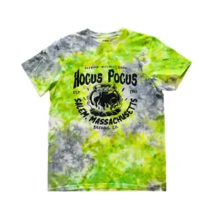 Summerween Shirt - Hocus Pocus Salem Massachusetts Brewing Co. Tie-Dye Design Green & Gray Colorway