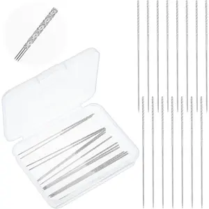 Snag Repair Needle, Repair Knits and Woven Tool, Snag Nab it Tool, 15Pcs Leather Craft Sewing Stitching Needle with Case for Woven Knitted Cloth Garments Drapes