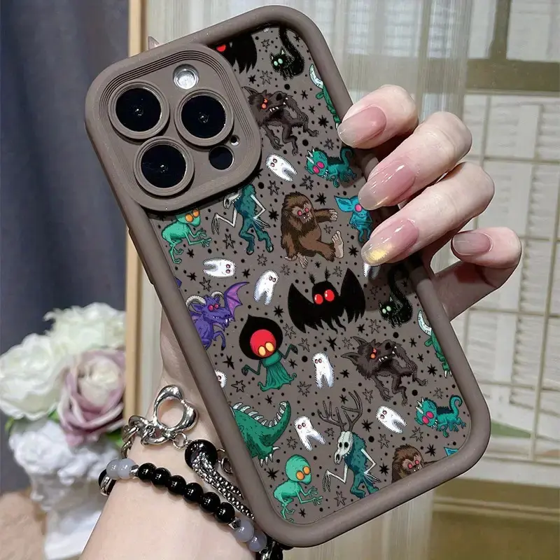 Wendigo Design 2D Printing Smartphone Case - Waterproof Silicone, Shockproof TPU Lens Protection, Drop Protection, Durable Soft Cover for iPhone 17 Pro Max,16,16e,15,14 Plus,13,12 Mini,11,Air,X,XS Mobile Phone Accessory Gift