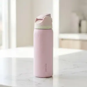 Owala 32oz FreeSip Stainless Steel Water Bottle – Pink Ribbon Toile 2026 Gift Edition, Leakproof Insulated Tumbler with Straw, Cute Coquette Aesthetic Hydration Bottle for School, Gym, Travel & Everyday Use