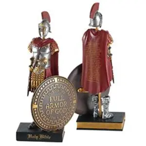 212 MAIN Christian Armor Of God Figurine - Religious Home Decor Statue with Armor Detail, Round Design, Bible Verse, Protection Feature, Protective Box-Included Home Supply, Ideal Gift