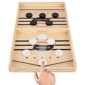 Wooden Bouncing Chess Game – Fast-Paced Family Fun with Black & White Pucks, Interactive Tabletop Hockey Game for Youngsters & Adults, Perfect for Parties, Birthdays & Holidays, Adult Game |   Classic Board Game |   Wooden Construction, Best for Christmas