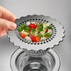 Kitchen Sink Drainage Filter, Reversible Chain Innovation, No Blockage Design, Captures Disposable Food Efficiently, Rust Proof Material
