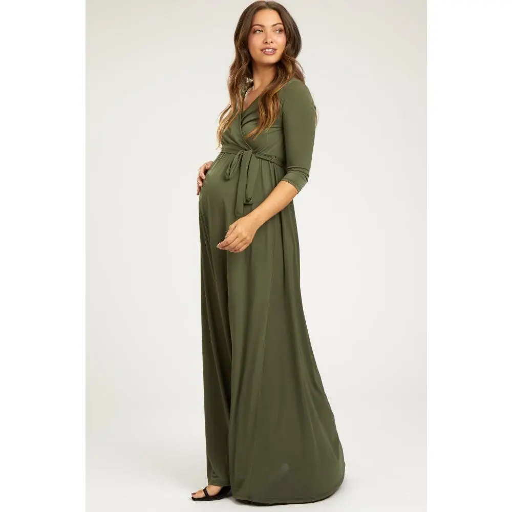 PinkBlush Olive Green Draped 3/4 Sleeve Maternity Maxi Dress - TikTok Shop PinkBlush Olive Green Draped 3/4 Sleeve Maternity Maxi Dress - TikTok Shop