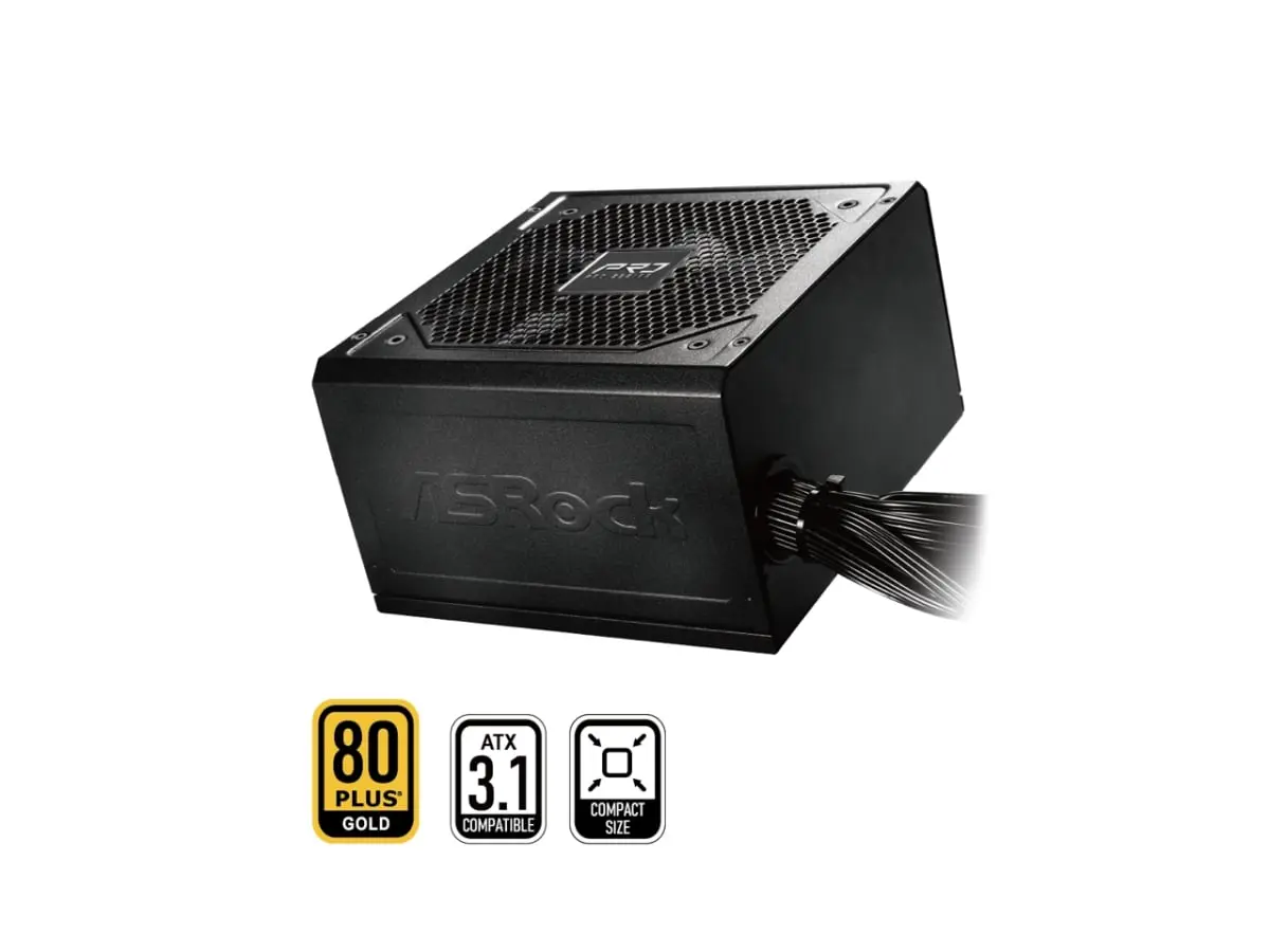 ASRock PRO-650G PRO Series 650W ATX 3.1 80 Plus Gold Certified PC Power Supply, Black, 1x120mm Fan, 140x150x86mm, 4 lbs, Protection: OCP, SCP, OVP, UVP, OTP, OPP, Power Supply Pc, Computer Power Supplies