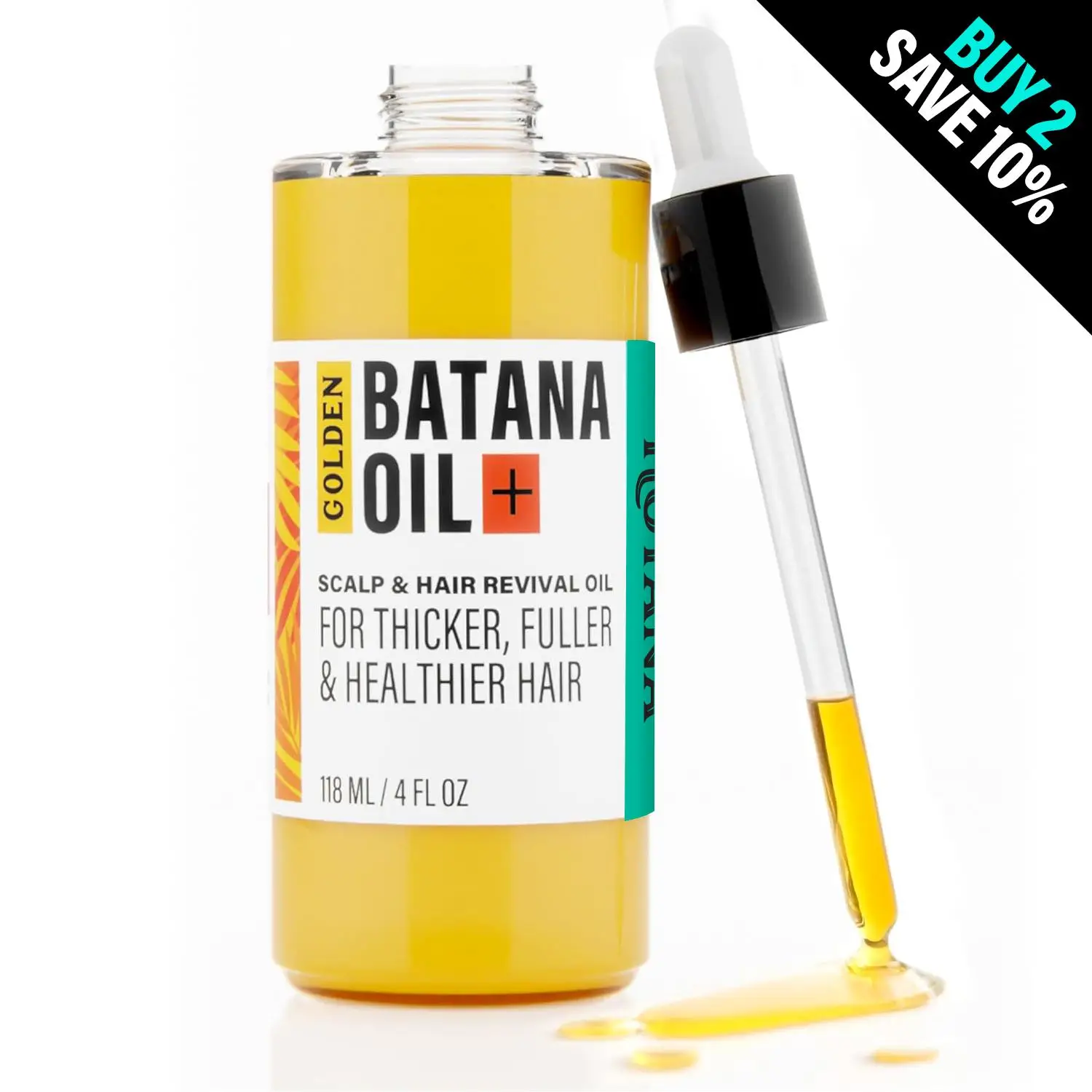 Hotana Golden Batana Oil+ Hair Serum 4oz - Daily Moisturizing Blend for Thicker, Fuller Hair with Castor, Pumpkin Oils & Rice Proteins Scalp Revival H