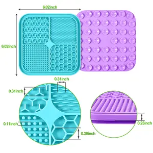 LUKITO 3PCS Lick Mat for Dogs and Cats, Licking Mat with Suction Cups for Anxiety Relief, Cat Peanut Butter Lick Pad for Boredom Reducer, Dog Enrichment Toy, Dog Lick Mat for Bathing Grooming