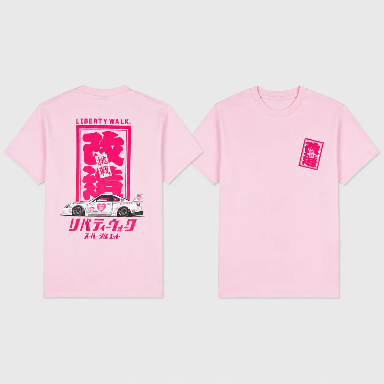 Pink Motorsport Graphic T Shirt Japanese Car Culture Tee