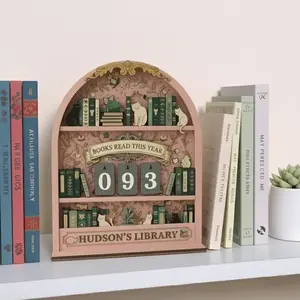 Vintage Retro Pink World Book Read Tracker, Personalized Book Lover Gift, Reading Tracker, Books Read This Year Counter, Reading Lover Gift, Library Decor