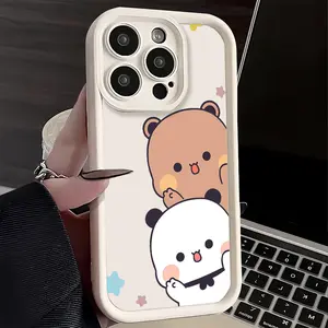Bubu Dudu Cartoon Cute Phone Case for iPhone17 16 17 Air 16E 15 14 Plus 13 12 Mini 11 Pro Max X Xs XR 7 8 SE Ladder Lens Protection Capa Soft Shell Funda Back Cover, Shockproof Case, Dropresistant Cover, Fun Phone Accessory, Playful Design,, Fun