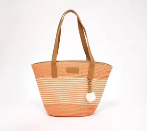 Pom Pom London Studland Straw Basket Tote