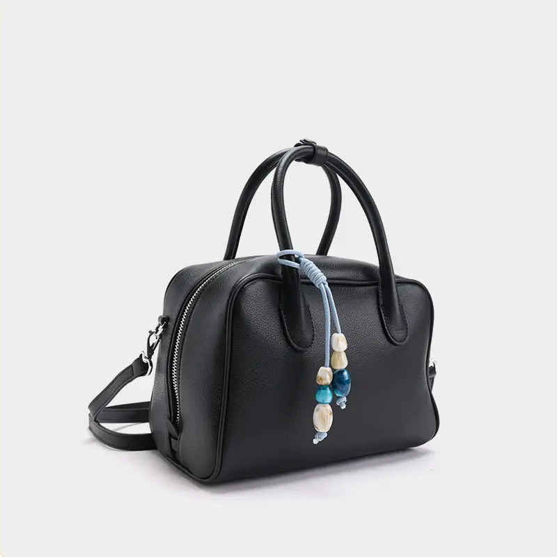 Genuine Leather Boston Bag for Women | Elegant Top Handle Crossbody Purse | Stylish Commuter Handbag for Work & Daily Use
