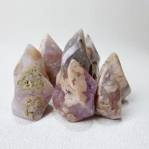 Small Size  Pink Amethyst Flame Crystal Mineral Specimen Quartz Torch Energy Healing Gemstone Home Decor