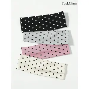 4-Pack Polka Dot Headbands for Women and Girls, Casual Minimalist Hair Bands, Comfortable Headwear for Thick Hair, Cute Everyday Hair Accessories for Spring and Summer Outfits