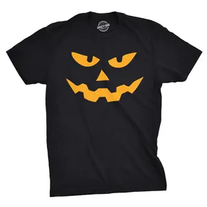 Mens Triangle Nose Pumpkin Face Funny Fall Halloween Spooky T Shirt Mens Funny T Shirts Cool Vintage Fashion T-Shirt Gift Classic Menswear Halloween Apparel for Men Novelty Tees for Guys Black