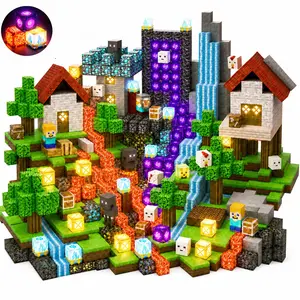 Magnetic Creative Building Blocks Set, Forest Portal, Glow Magnetic Cubes, Stem Montessori Sensory Toy for Kids 4-10 Years, Christmas Birthday Gift