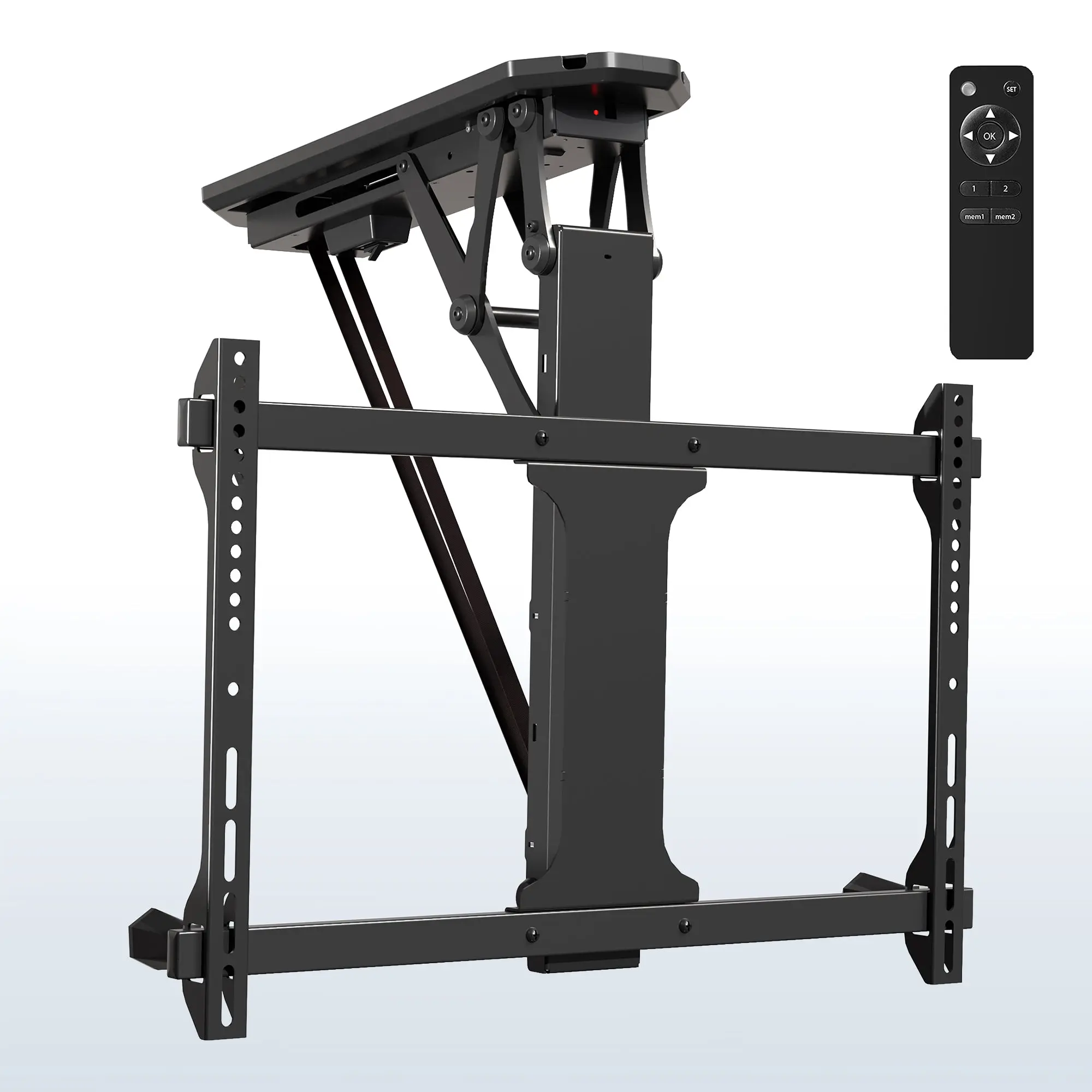 Electric Flip Down Ceiling Mounted TV Mount Bracket - For 32” to 70” Screens, Indoor Furniture TV Stand Accessory