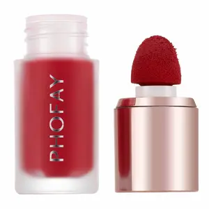 PHOFAY Mousse Liquid Blush - Matte Long-lasting Non-fading Non-greasy Makeup Cosmetic with Sponge Applicator 4.8 ML Lightweight and Ultra-Blendable Cosmetic for Daily Use