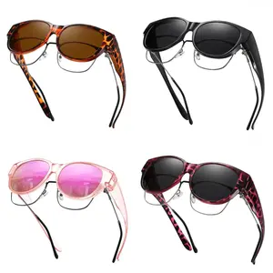 4-Pack Polarized Fit Over Sunglasses for Men & Women, UV400 Large Frame Wear Over Glasses Shades, Anti-Glare Driving Eyewear for Road Trips, Travel, Fishing, Hiking & Outdoor Sports Use tiktokshopspringglowup