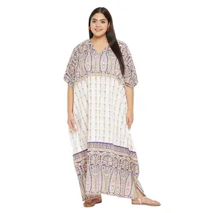 Plus Size Maxi Caftan Dress Kimono Boho Women Kaftan Beach Cover Up Long Gown